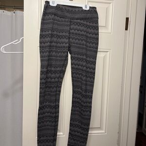 Gray and black fair isle leggings